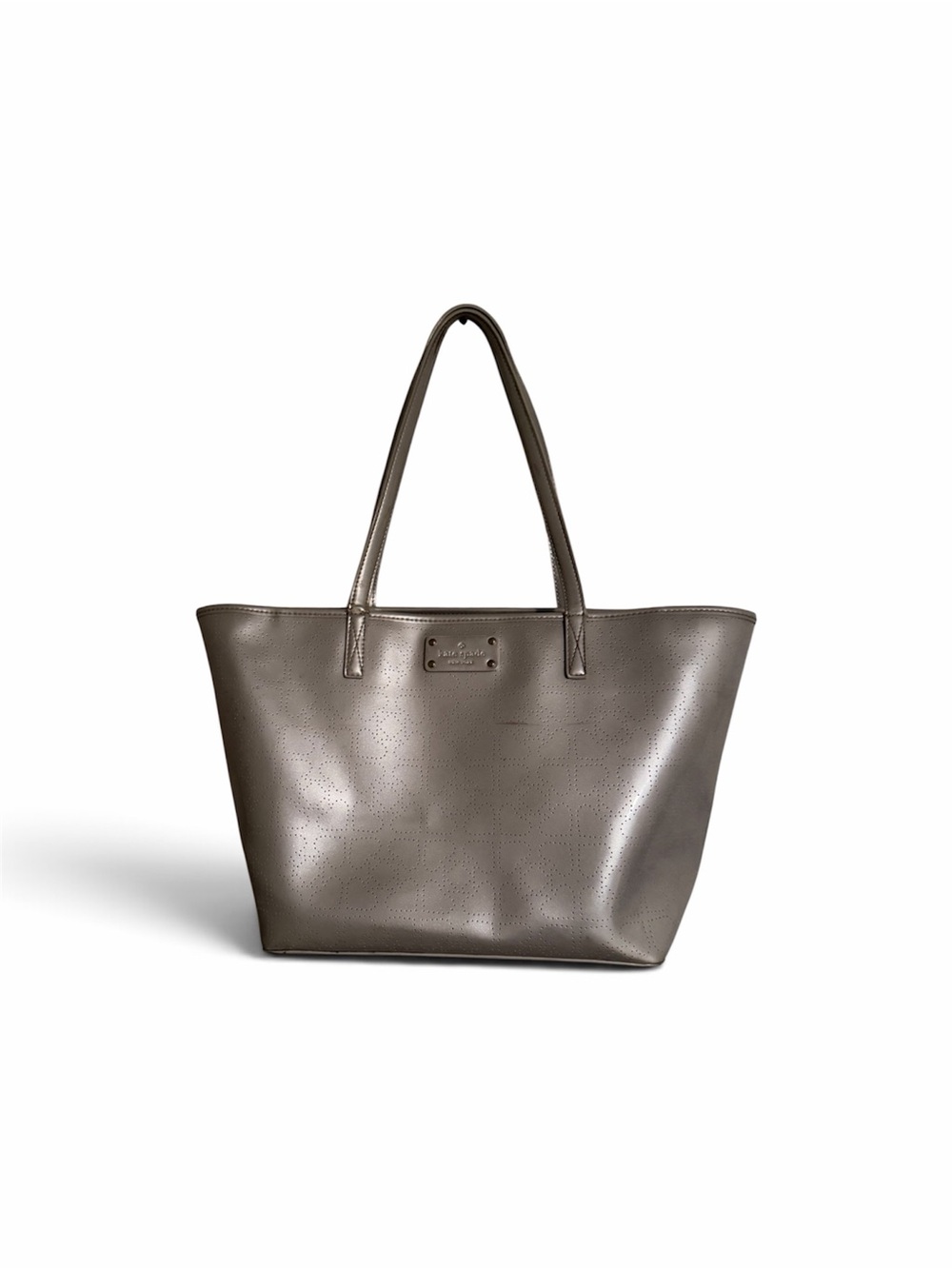 kate spade harmony Metallic Silver Perforated Leather Tote - Picture 2 of 13